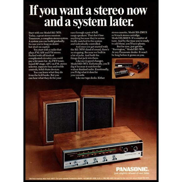 1971 Panasonic RE-7670 Stereo Receiver Vintage Print Ad Audiophile Wall Art - Picture 1 of 1
